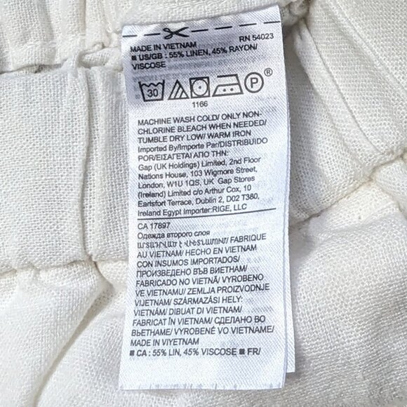 Linen straight-leg ankle pants white small EUC Banana Republic - Picture 8 of 8